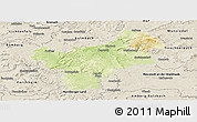 Physical Panoramic Map of Bayreuth, shaded relief outside