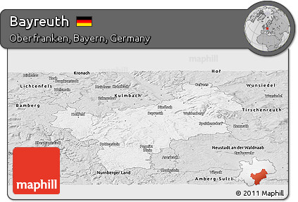 Silver Style Panoramic Map of Bayreuth