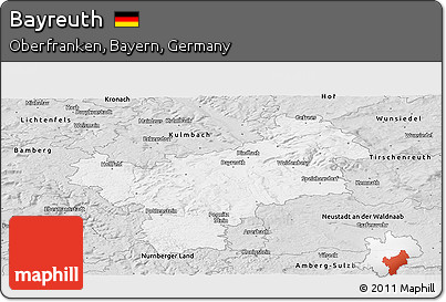 Silver Style Panoramic Map of Bayreuth