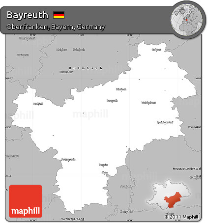 Gray Simple Map of Bayreuth