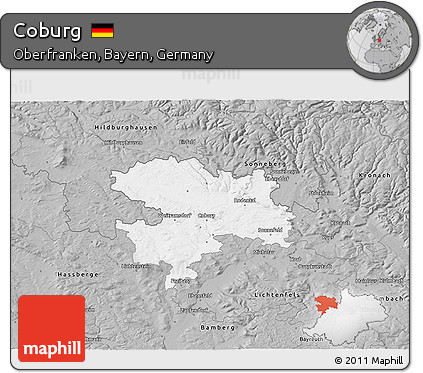 Gray 3D Map of Coburg