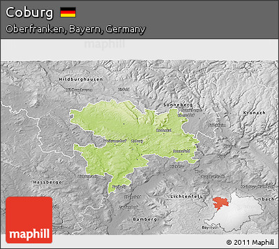 Physical 3D Map of Coburg, desaturated