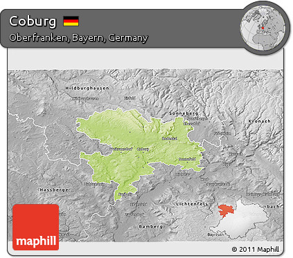 Physical 3D Map of Coburg, desaturated