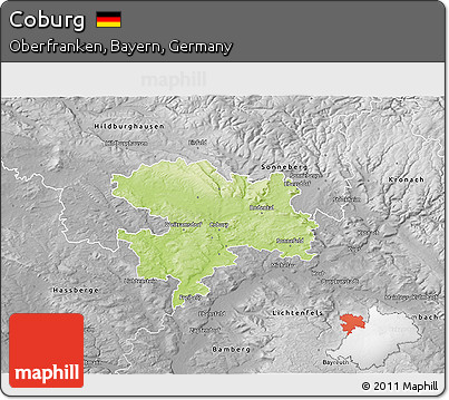 Physical 3D Map of Coburg, desaturated