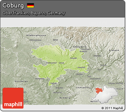 Physical 3D Map of Coburg, semi-desaturated