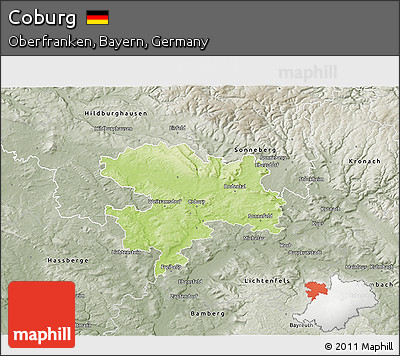 Physical 3D Map of Coburg, semi-desaturated