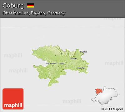 Physical 3D Map of Coburg, single color outside