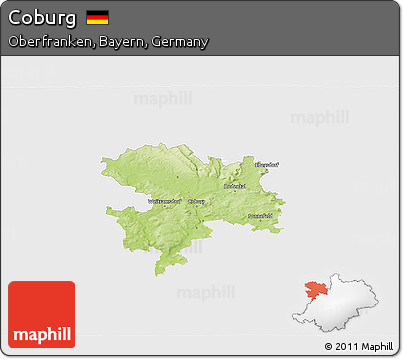 Physical 3D Map of Coburg, single color outside