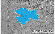 Political 3D Map of Coburg, desaturated