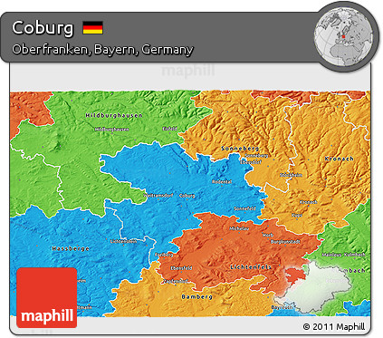 Political 3D Map of Coburg