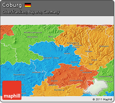 Political 3D Map of Coburg