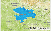 Political 3D Map of Coburg, physical outside