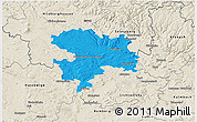 Political 3D Map of Coburg, shaded relief outside