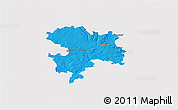 Political 3D Map of Coburg, single color outside