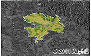 Satellite 3D Map of Coburg, darken, desaturated