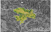 Satellite 3D Map of Coburg, desaturated
