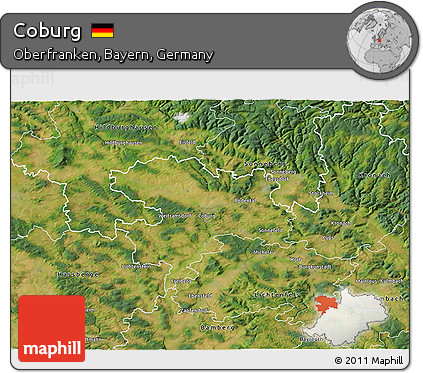 Satellite 3D Map of Coburg