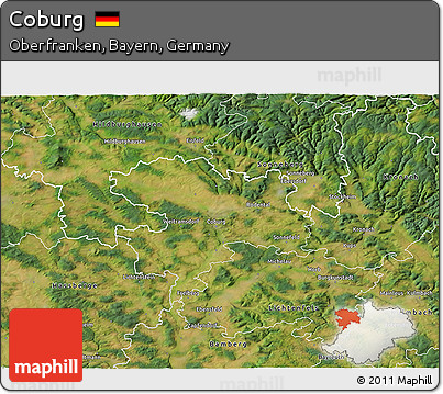Satellite 3D Map of Coburg