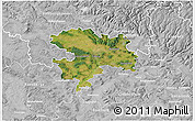 Satellite 3D Map of Coburg, lighten, desaturated