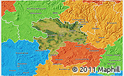 Satellite 3D Map of Coburg, political outside
