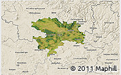 Satellite 3D Map of Coburg, shaded relief outside