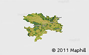 Satellite 3D Map of Coburg, single color outside