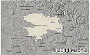 Shaded Relief 3D Map of Coburg, darken, semi-desaturated