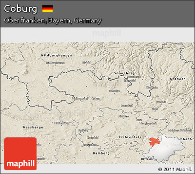 Shaded Relief 3D Map of Coburg