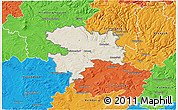 Shaded Relief 3D Map of Coburg, political outside