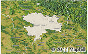Shaded Relief 3D Map of Coburg, satellite outside