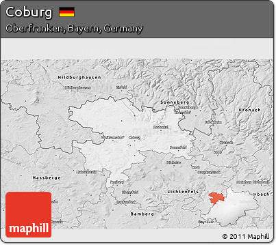 Silver Style 3D Map of Coburg