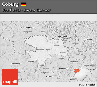 Silver Style 3D Map of Coburg
