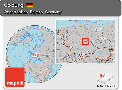 Gray Location Map of Coburg