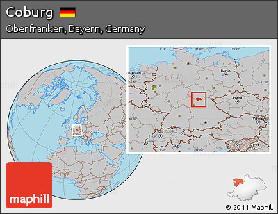 Gray Location Map of Coburg