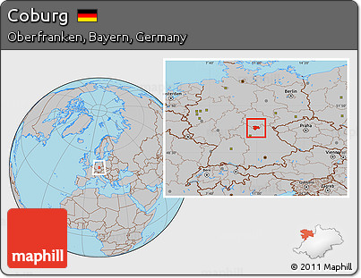 Gray Location Map of Coburg