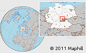 Gray Location Map of Coburg, highlighted country, highlighted parent region