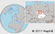 Gray Location Map of Coburg, highlighted grandparent region