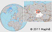 Gray Location Map of Coburg, highlighted parent region, highlighted grandparent region
