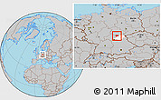 Gray Location Map of Coburg, highlighted parent region