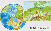 Physical Location Map of Coburg, within the entire country