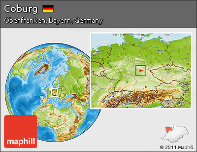 Physical Location Map of Coburg