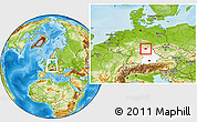 Physical Location Map of Coburg, highlighted grandparent region, within the entire country