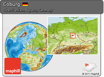 Physical Location Map of Coburg, highlighted parent region