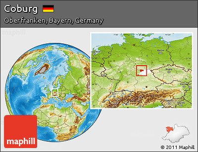 Physical Location Map of Coburg, highlighted parent region