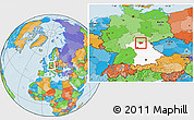 Political Location Map of Coburg, highlighted grandparent region