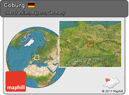 Satellite Location Map of Coburg