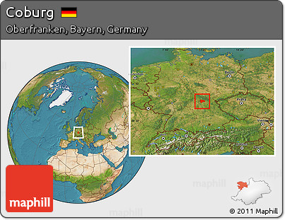 Satellite Location Map of Coburg