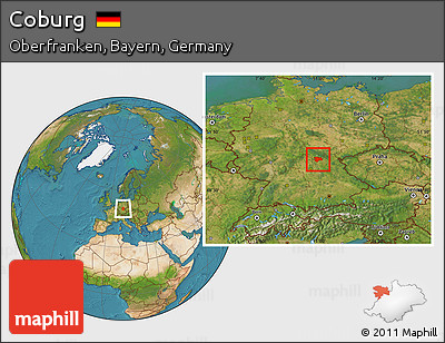 Satellite Location Map of Coburg