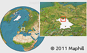 Satellite Location Map of Coburg, highlighted grandparent region