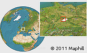 Satellite Location Map of Coburg, highlighted parent region